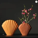 Vase coquillage artisanal, touche marine