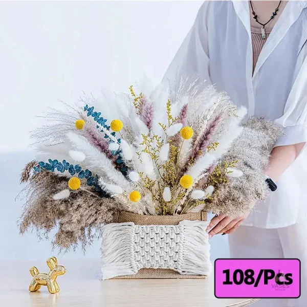 Fleurs séchées naturelles en bouquet décoratif - vue 2