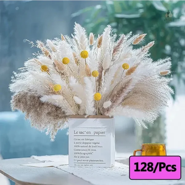 Fleurs séchées naturelles en bouquet décoratif - vue 7