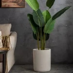 Pot en céramique blanche pour extérieur