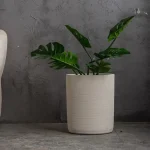 Grand pot blanc pour fleurs colorées