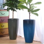 Grand pot décoratif en bleu canard