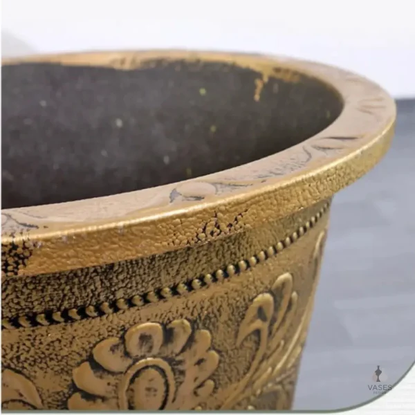 Vase de jardin doré, idéal pour l'intérieur ou l'extérieur