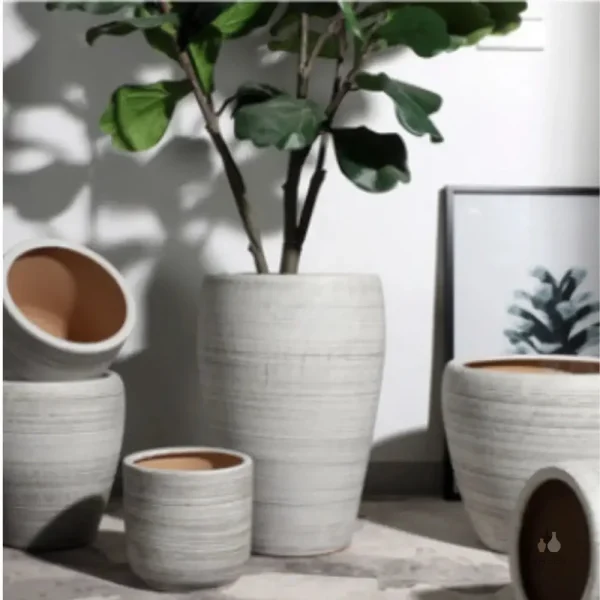Pot XXL en grès pour intérieur ou extérieur