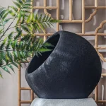 Vase extérieur noir, parfait pour la décoration