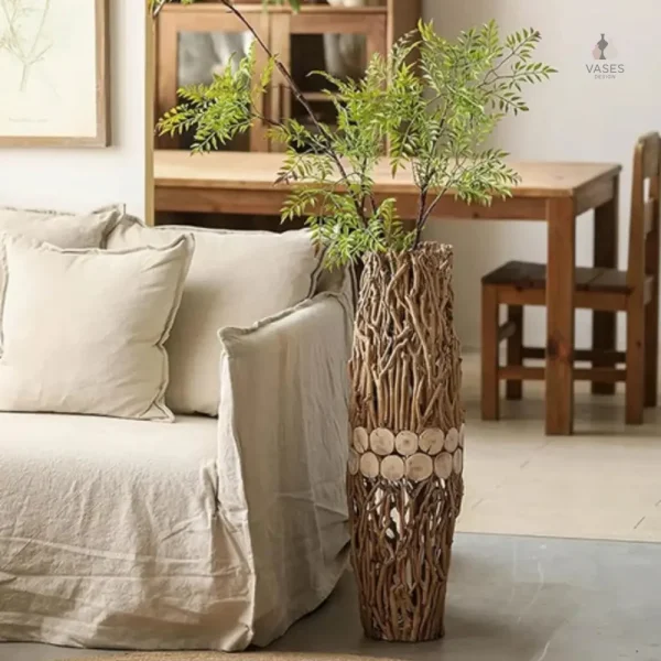 Vase décoratif en bois flotté