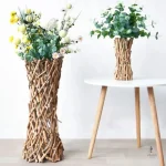 Vase grand format en bois naturel