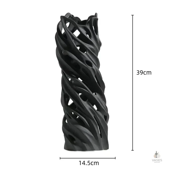 Vase de grande taille avec fleurs séchées stylisées