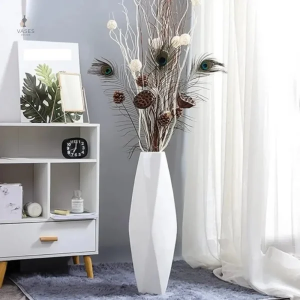 Grand vase blanc design moderne