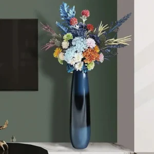 Vase décoratif bleu, style moderne et chic