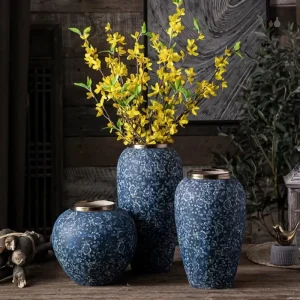 Grand vase chinois décoratif en céramique