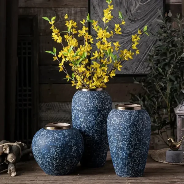 Grand vase chinois décoratif en céramique