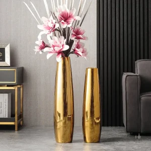 Vase décoratif doré pour intérieur