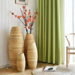 Grand vase en bois à poser au sol