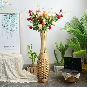 Vase en osier tressé pour décoration intérieure