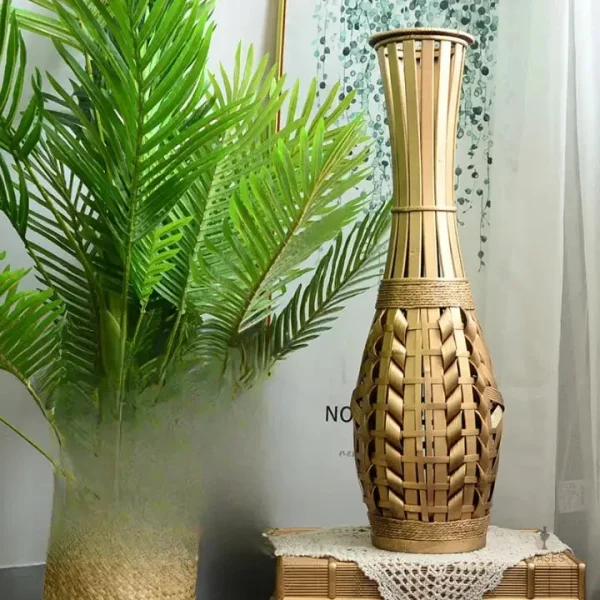 Vase en osier, style rustique et chic