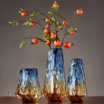 Grand vase en verre élégant pour décoration intérieure