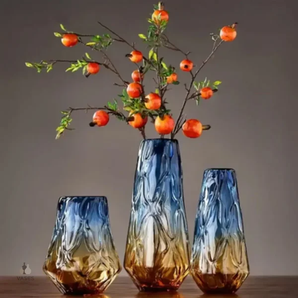 Grand vase en verre élégant pour décoration intérieure