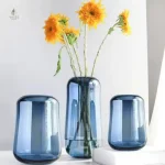 Vase en verre grande capacité, couleur bleue
