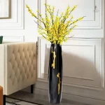 Grand vase décoratif noir, style contemporain