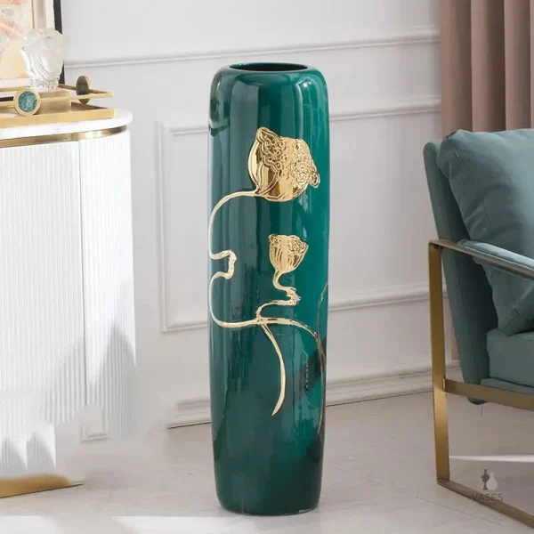 Vase en céramique vert, style moderne et épuré