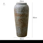 Grand vase à motifs vintage, pièce maîtresse de décoration