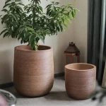 Gros pot de fleur décoratif en céramique
