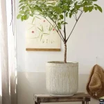 Pot de fleur en ciment résistant et décoratif