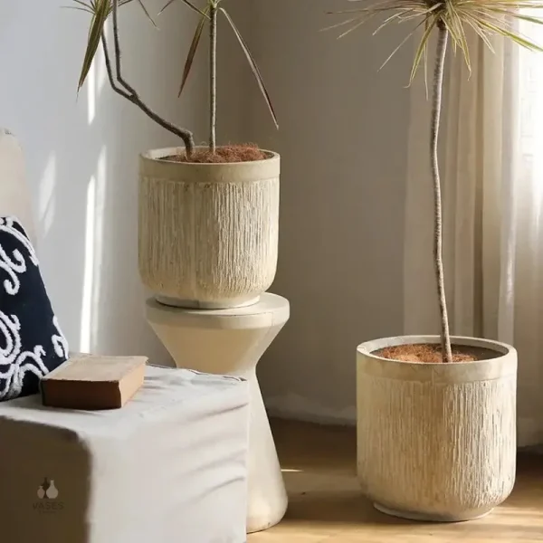 Vase en ciment pour plantes d'intérieur ou extérieur