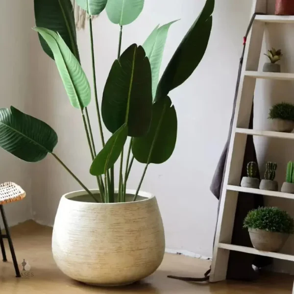 Pot de fleur rond pour intérieur et extérieur