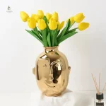 Vase visage design contemporain en porcelaine
