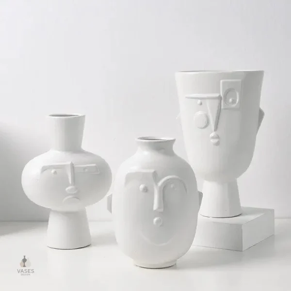 Vase visage Illusion avec finitions élégantes
