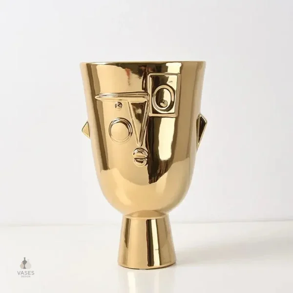 Vase visage artistique pour décoration intérieure