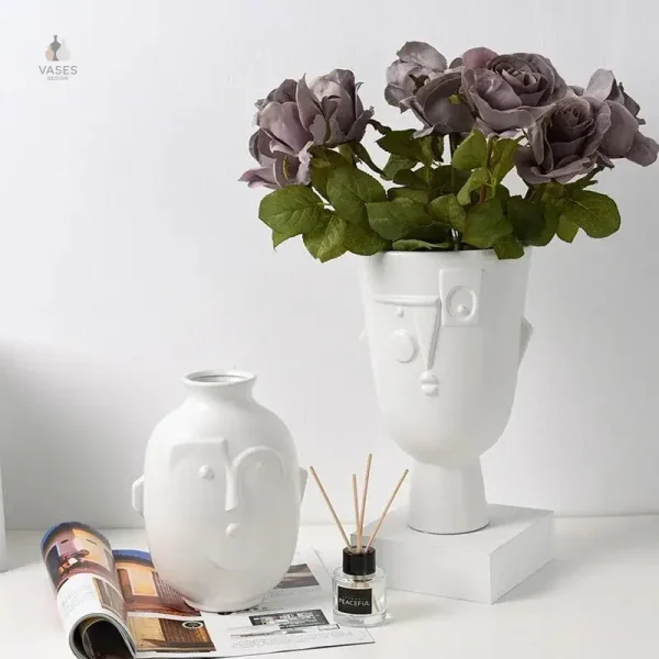 Vase visage Illusion pour fleurs séchées
