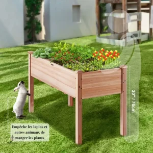 Jardinière en bois sur pied pour balcon ou jardin