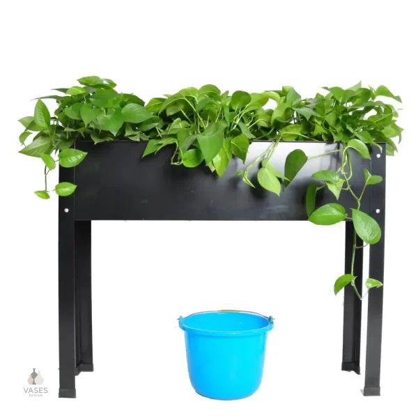 Support de jardin en métal noir pour plantes