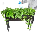 Élégante jardinière en métal noir pour balcon