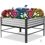 Jardinière métal sur pied élégante et moderne
