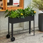 Jardinière sur pied moderne en noir pour plantes