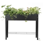 Support de jardinière noir surélevé pour décoration