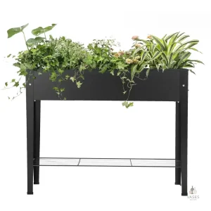 Support de jardinière noir surélevé pour décoration
