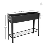 Jardinière sur pied noire, idéale pour balcons et terrasses