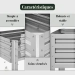 Jardinière rectangulaire sur pied, style élégant