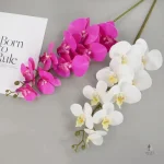 Orchidée en pot, fleurs synthétiques durables et esthétiques