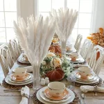Variété d'herbe de la pampa, feuillage blanc élégant