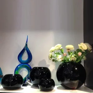 Vase en verre rond, parfait pour petits bouquets de fleurs
