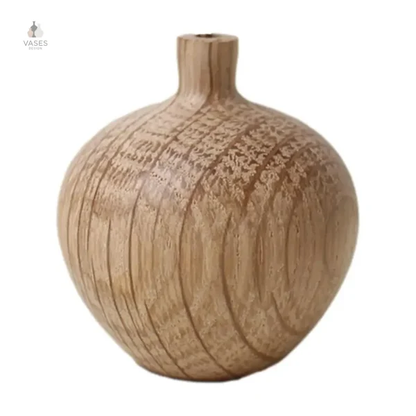 Vase en bois naturel, parfait pour fleurs séchées