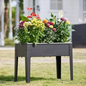 Petite jardinière sur pied pour embellir votre espace extérieur