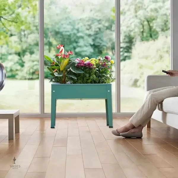 Jardinière sur pied design, idéale pour balcons et petits jardins