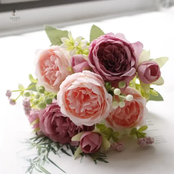 Pivoine artificielle en fleurs décoratives - vue 3